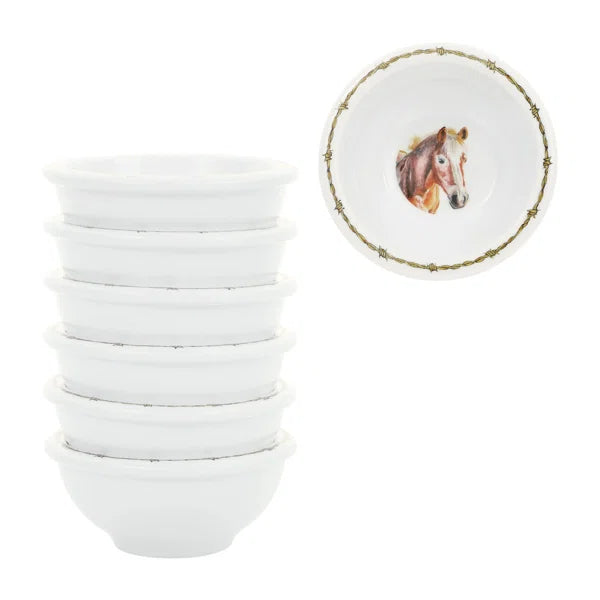 6-Piece Horse 3 3/8" Mini Bowl