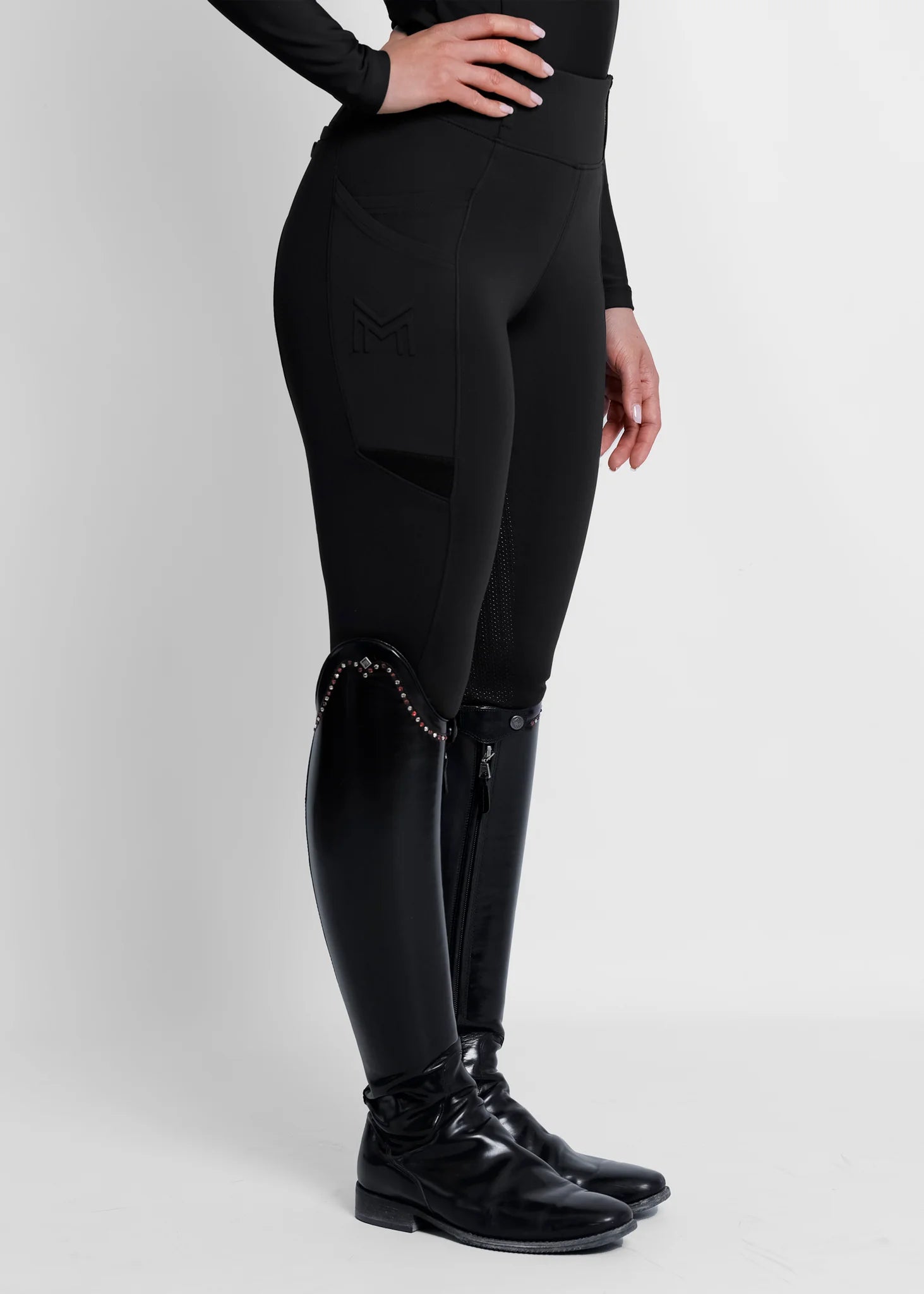 Maximilian Equestrian Tech Riding Leggings - Black