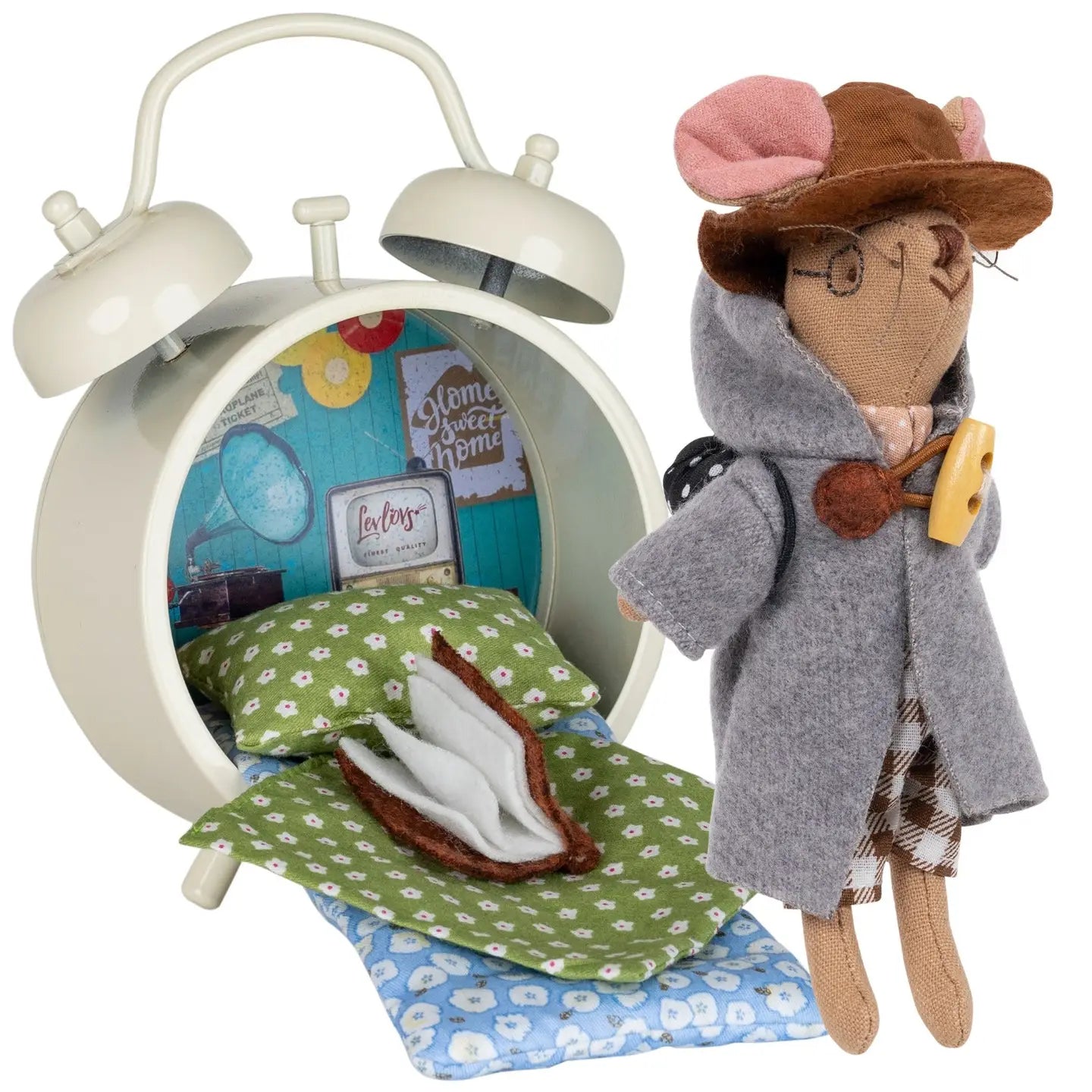 LevLovs Travel Mouse Twin Bell Alarm Clock