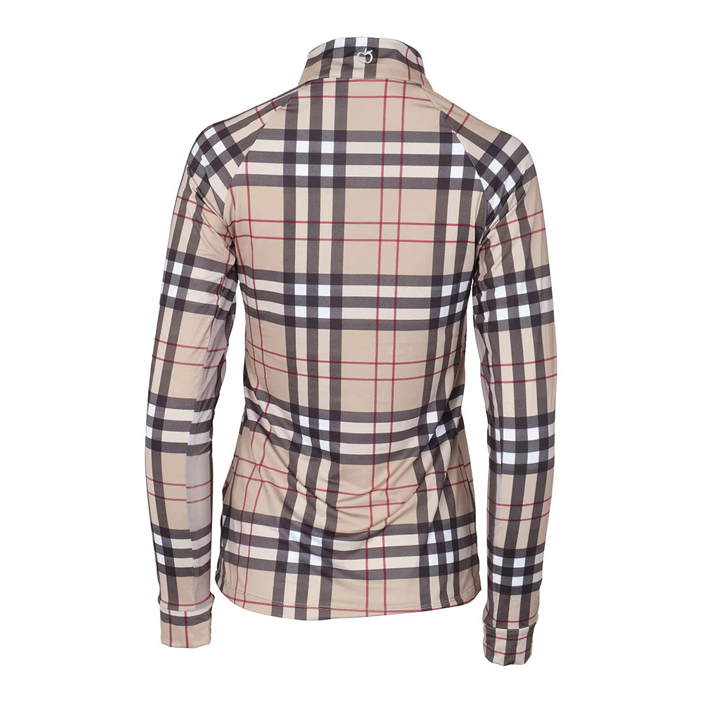 Dapplebay Holiday Plaid Ladies 1/4 Zip Riding Top