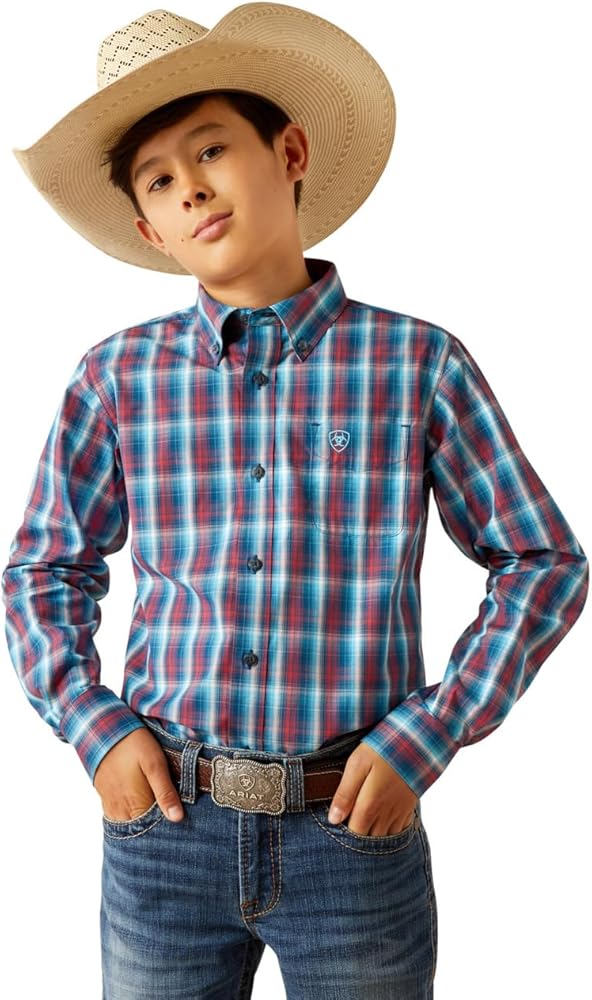 Ariat Boys Pro Smith Long Sleeve Shirt Navy