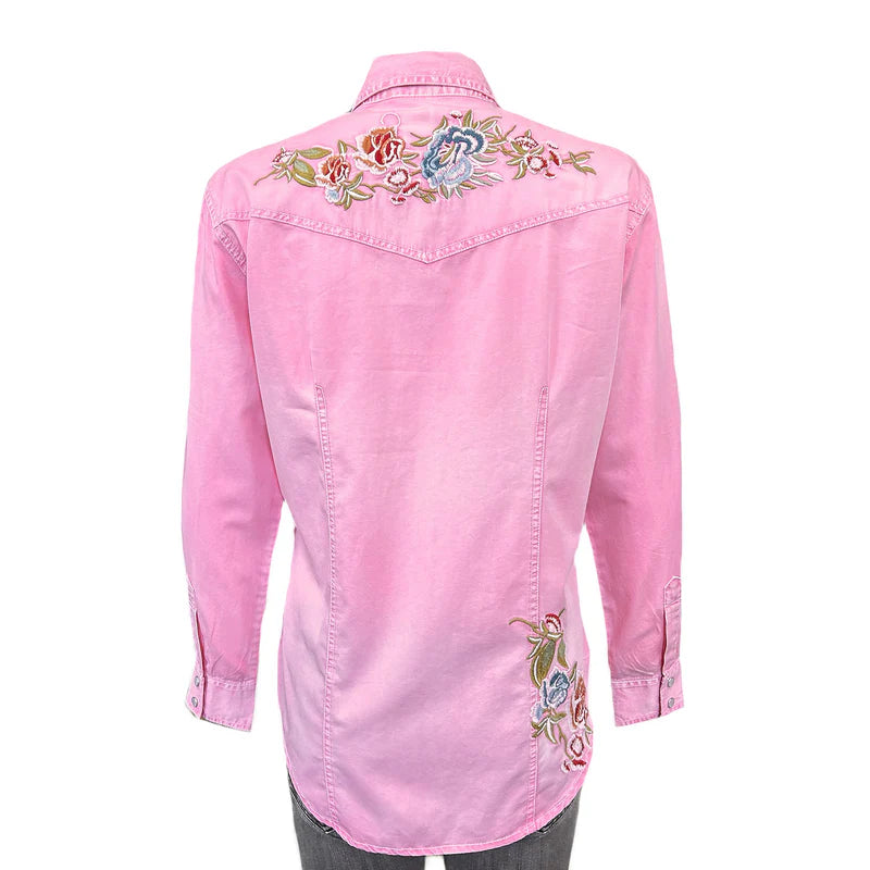 Rockmount Ranch Wear Pink Roses Shirt L