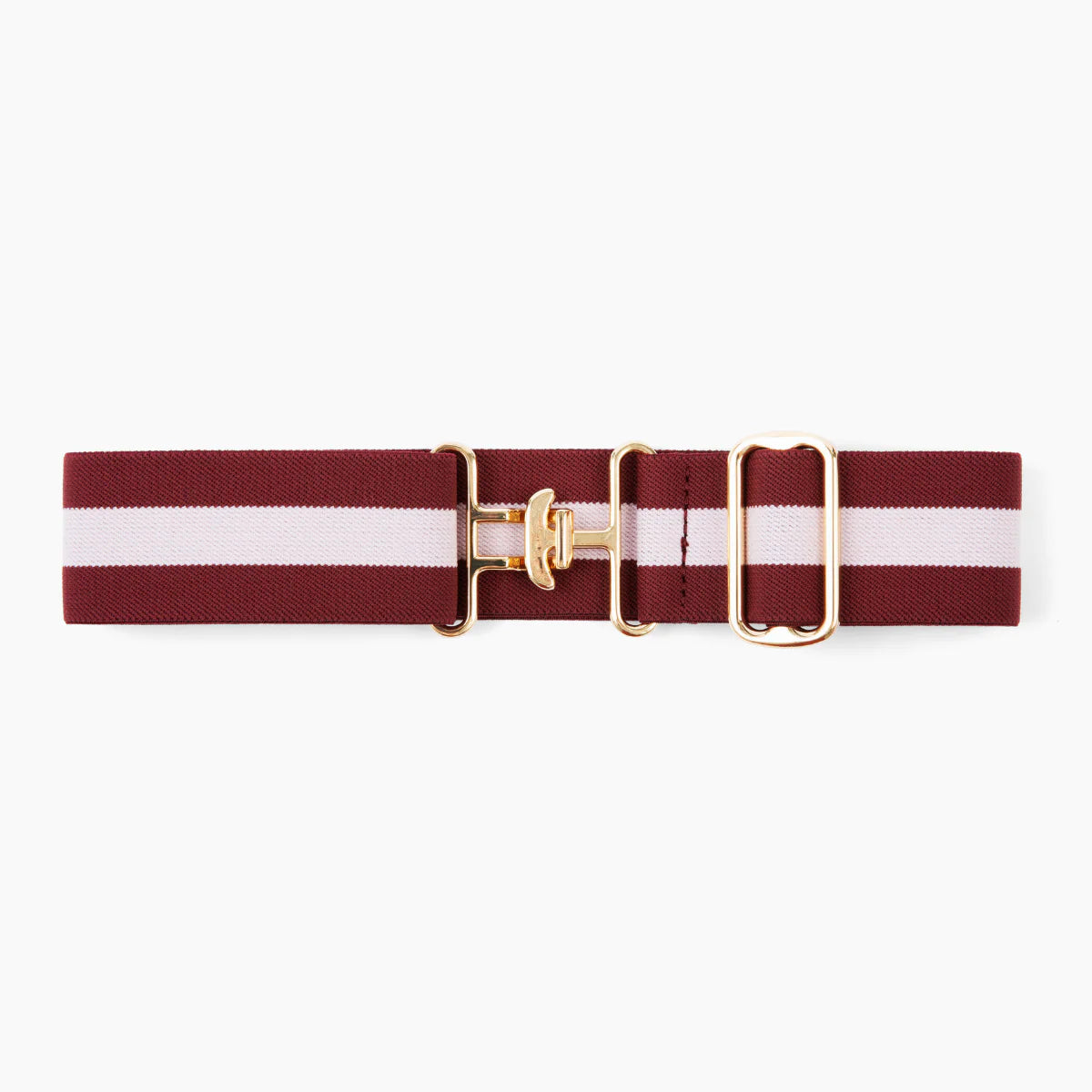 Kastel Burgundy And Blush Striped Stretch Belt