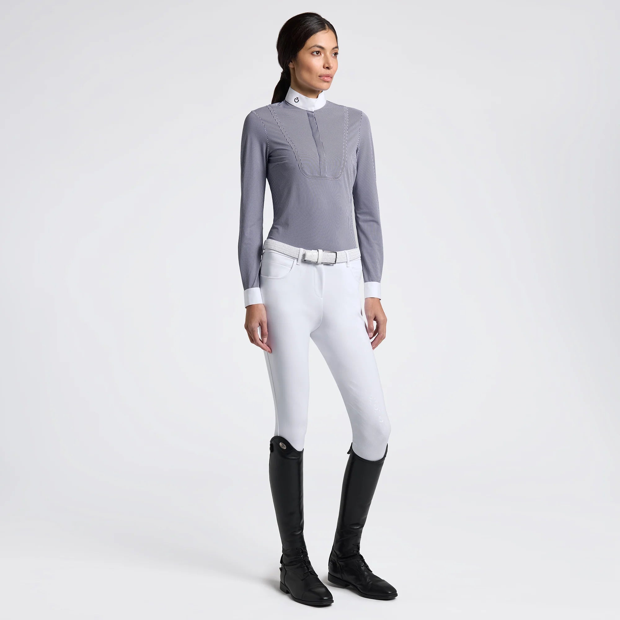 Cavalleria Toscana Long Sleeve Stripes Competition Shirt S