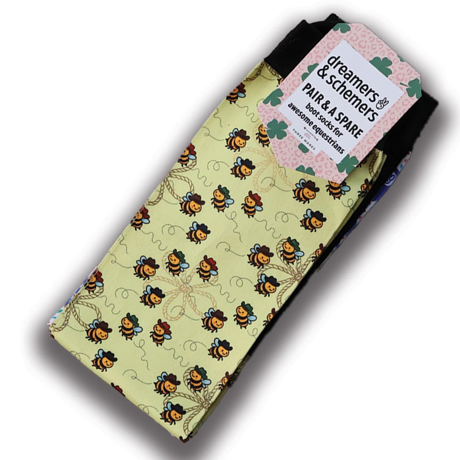 Dreamers & Schemers Pair & A Spare Boot Socks - Bee Haw