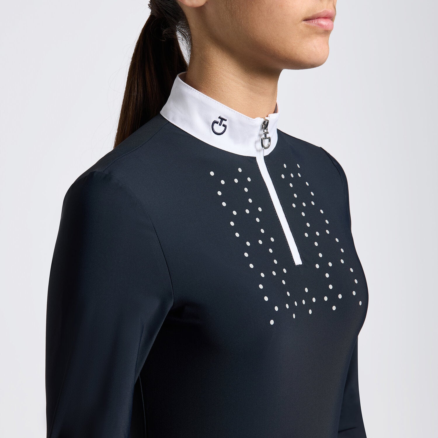 CT Jersey LS Zip Competition Shirt Navy 12