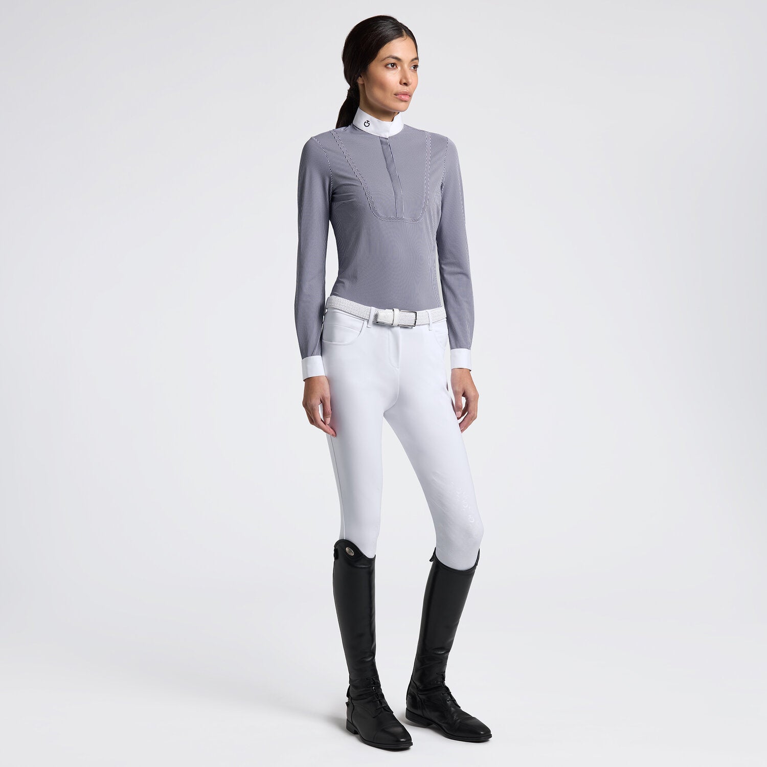 Cavalleria Toscana Long Sleeve Stripes Competition Shirt XS