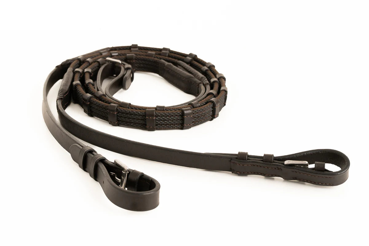 Correct Connect Sure Grip Rubber Rein 1" Hand Stop - Brown