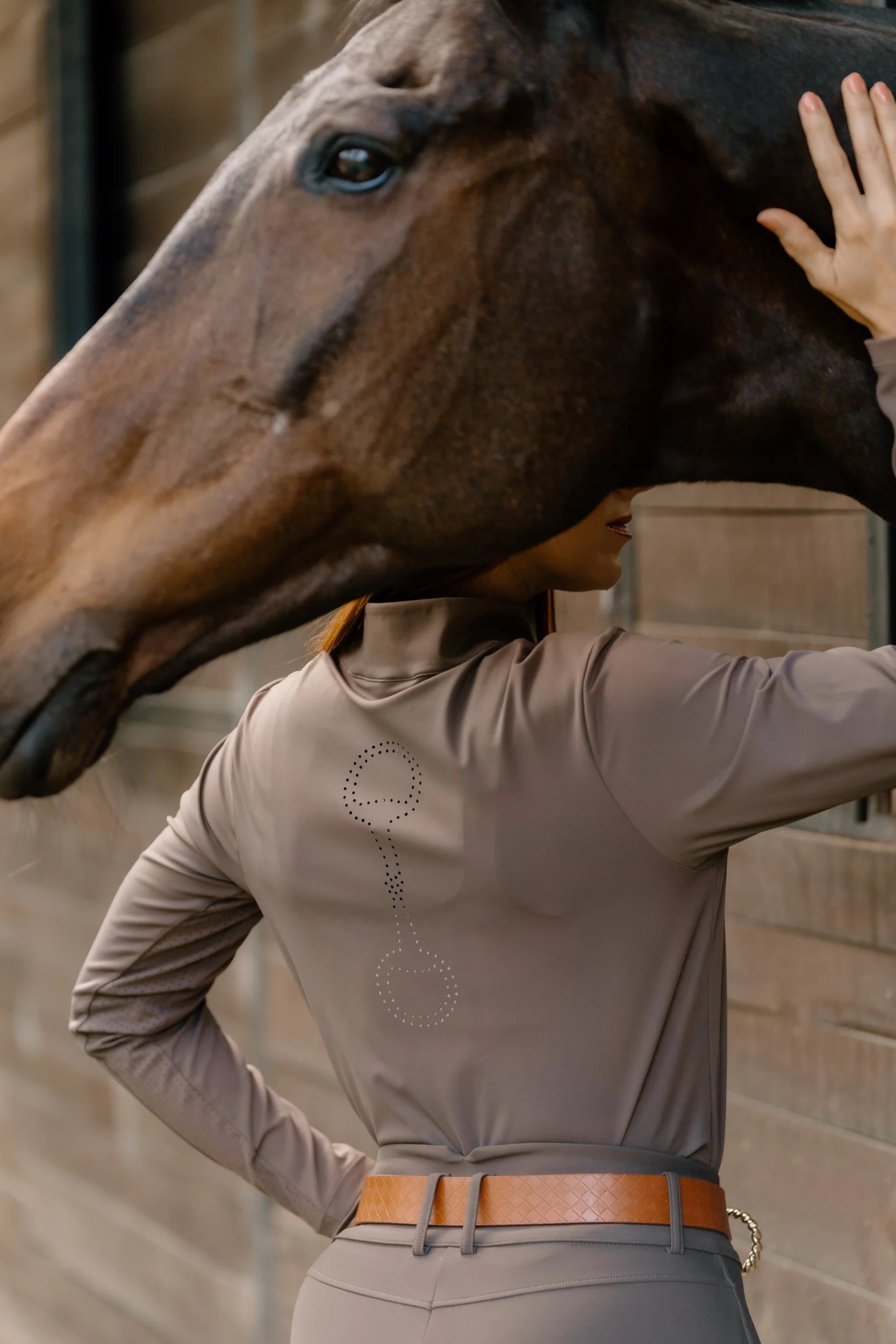 Hannah Childs Sola Perforated Sun Shirt Cappucino