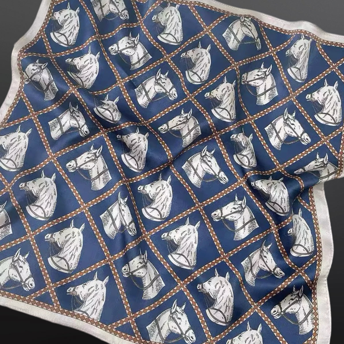 Western Horse in Bridle Silk Scarf