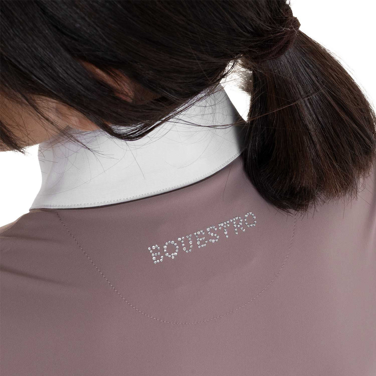 Equestro Kid's Stones Tape Competition Long Sleeve Polo Shirt - Antler