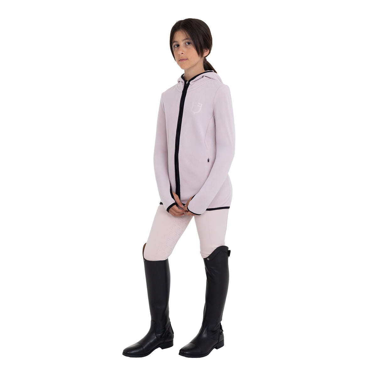 Equestro Kid's Fleece Full Zip Hoodie - Hushed Violet