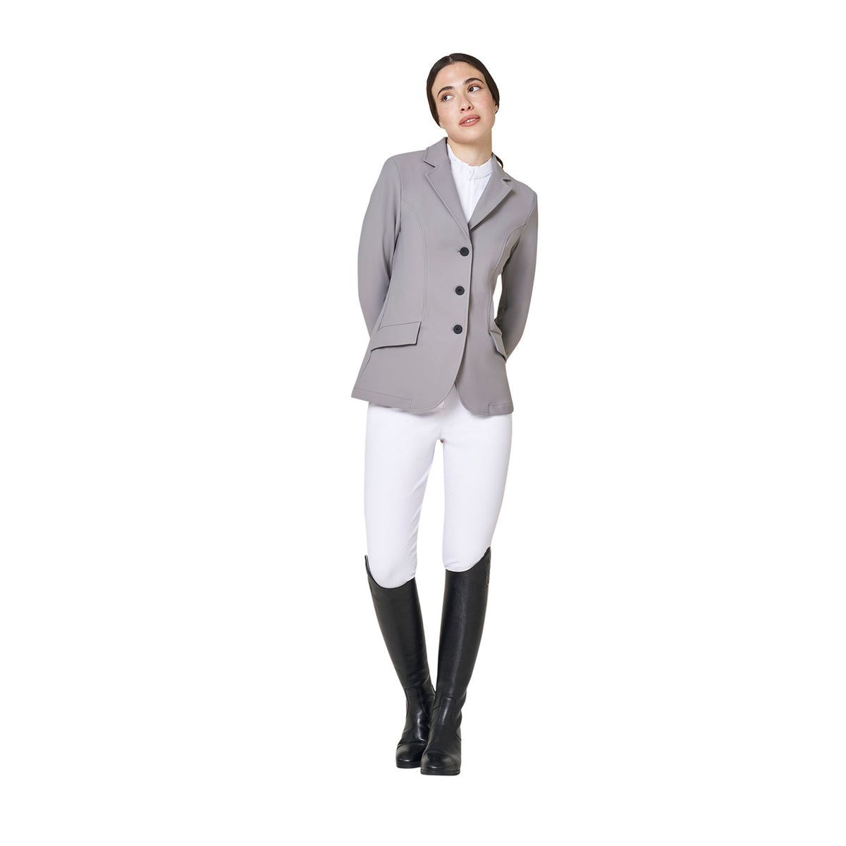 Equestro Women's Girasol Competition Riding Jacket - Harbor Mist