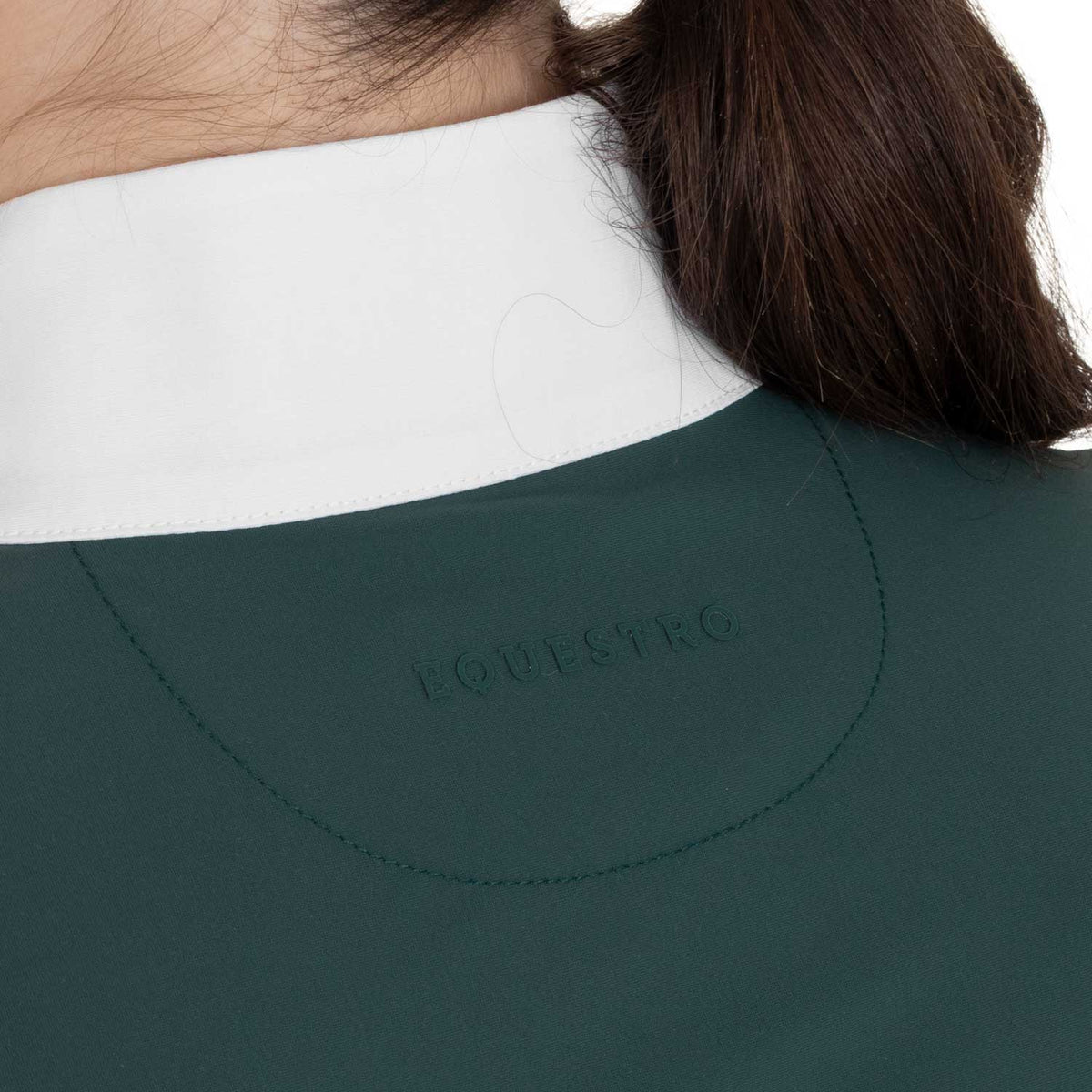Equestro Women's Hunter Long Sleeve Competition Polo Shirt - Pine Grove