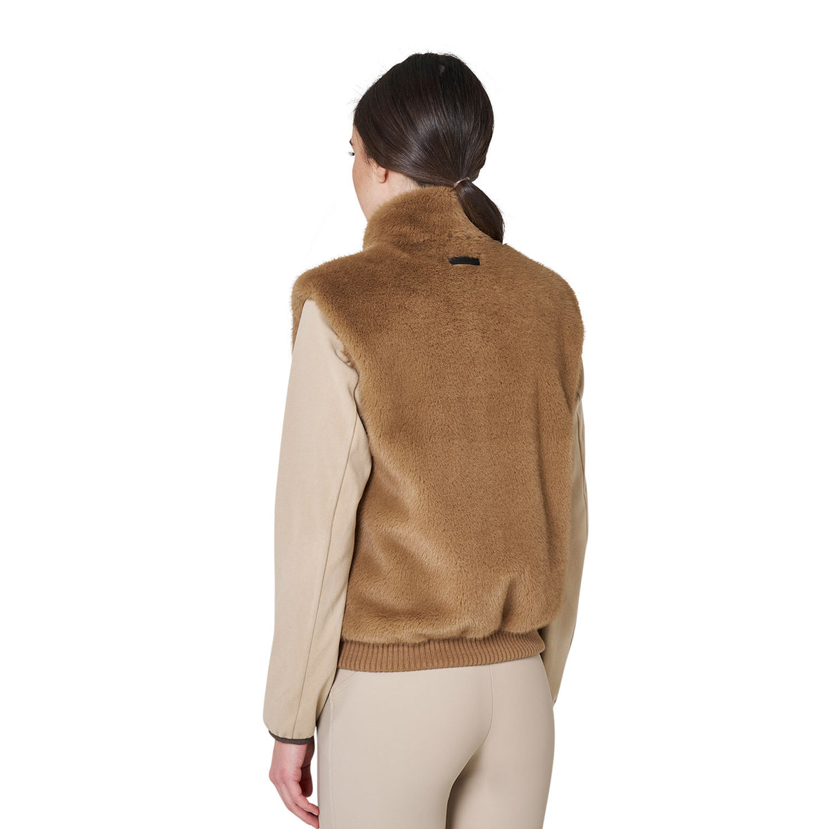 Equestro Women's EcoFur Vest - Tobacco Brown