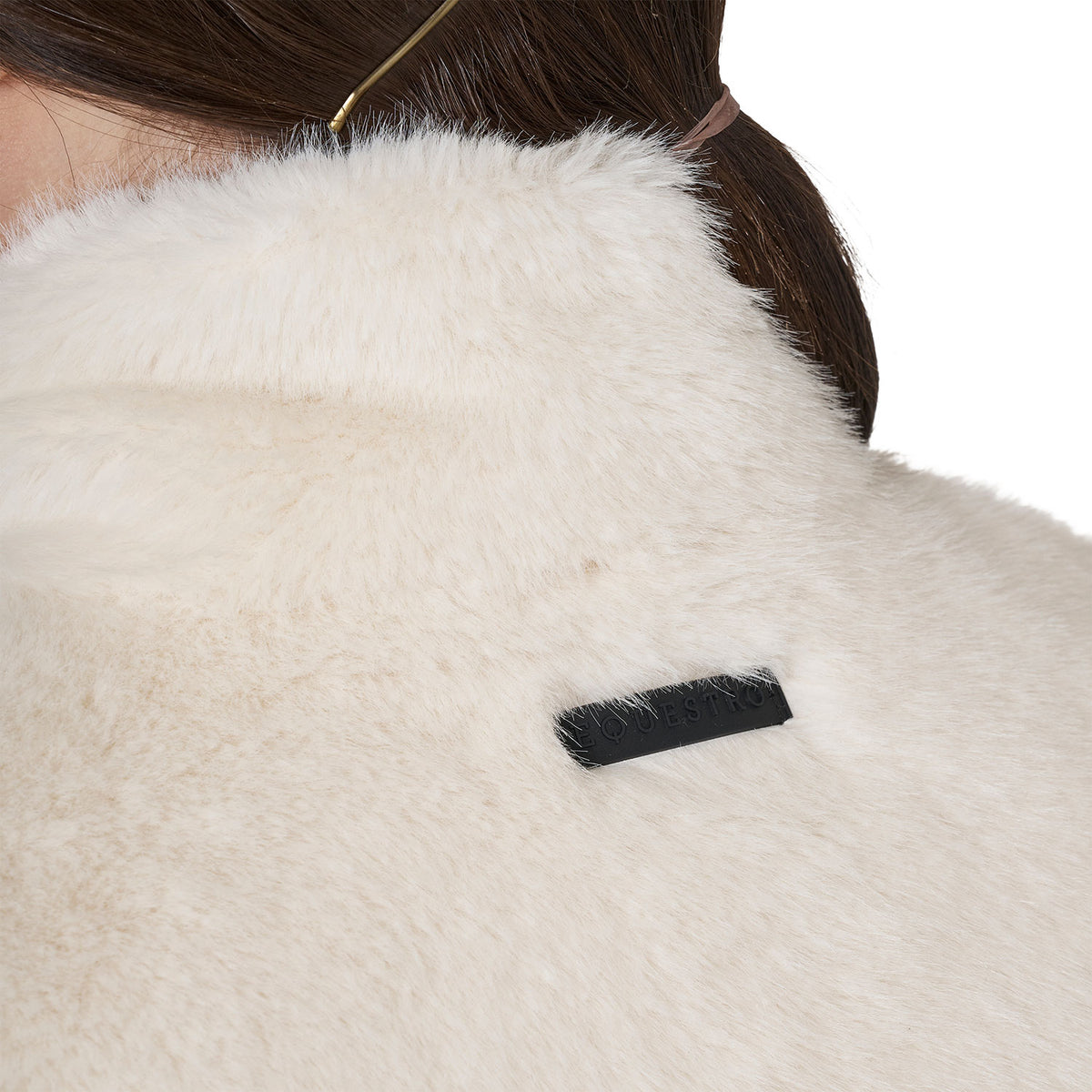 Equestro Women's EcoFur Jacket - Antique White