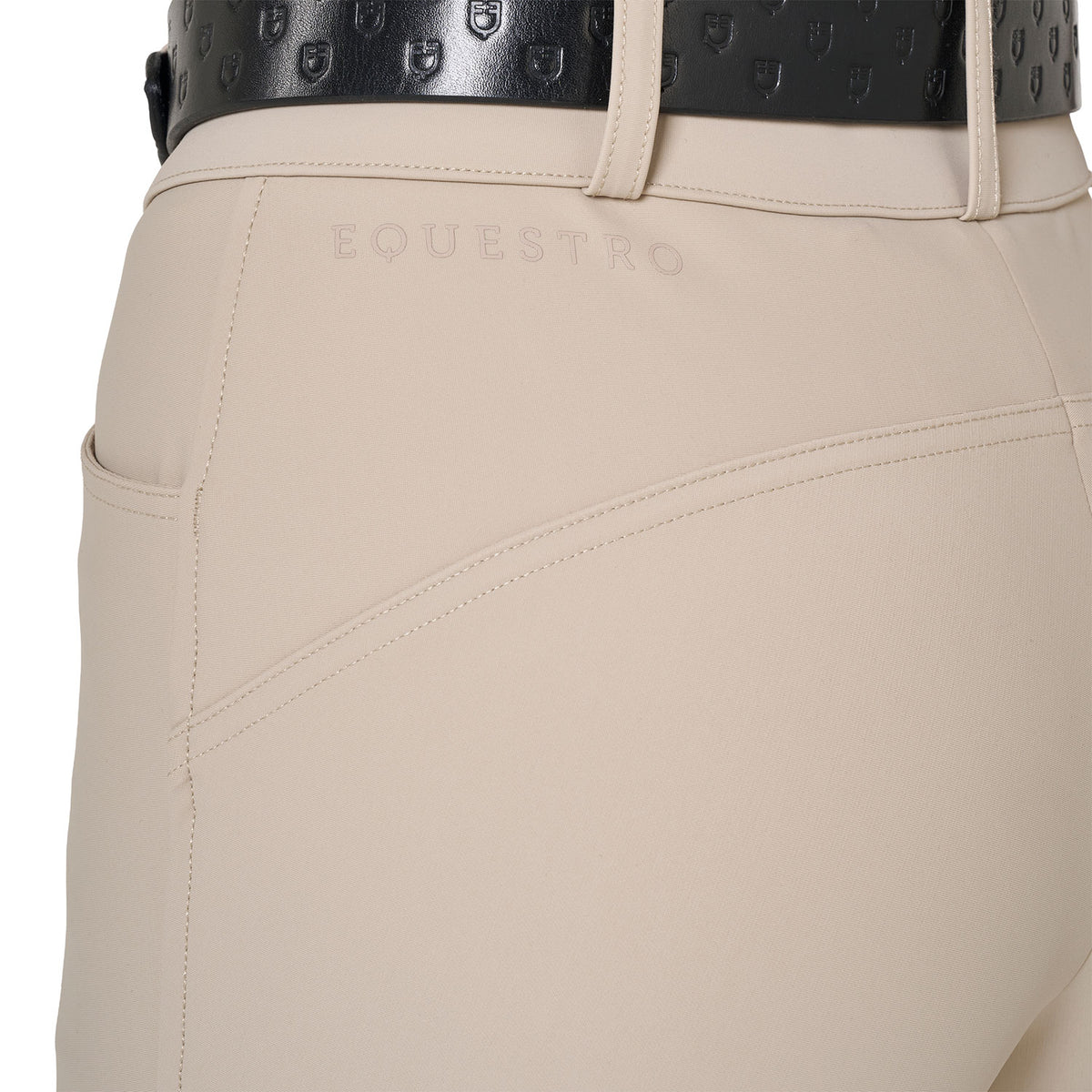 Equestro Women's Hunter High Waist Knee Grip Breeches - Cobblestone