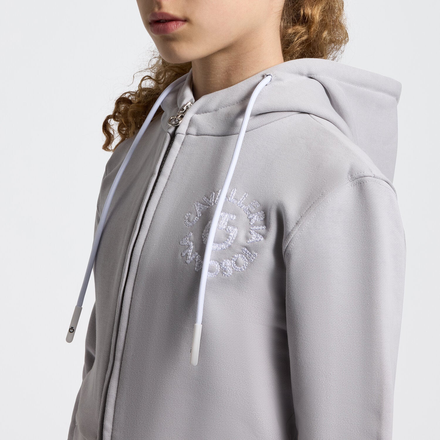 Cavalleria Toscana Unisex Zip Hoodie - Light grey