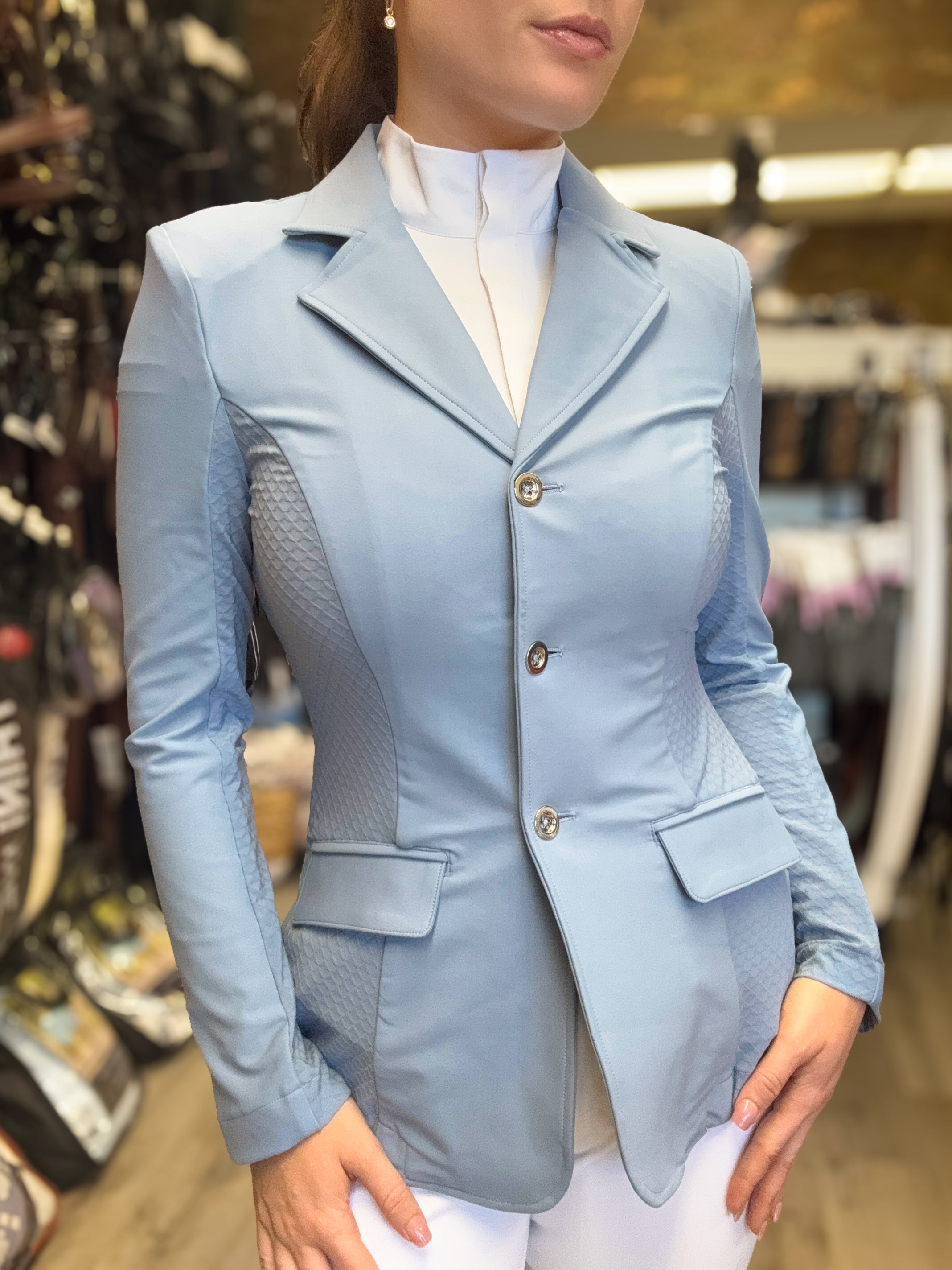 Hannah Childs Classica Mesh Coat in French Blue