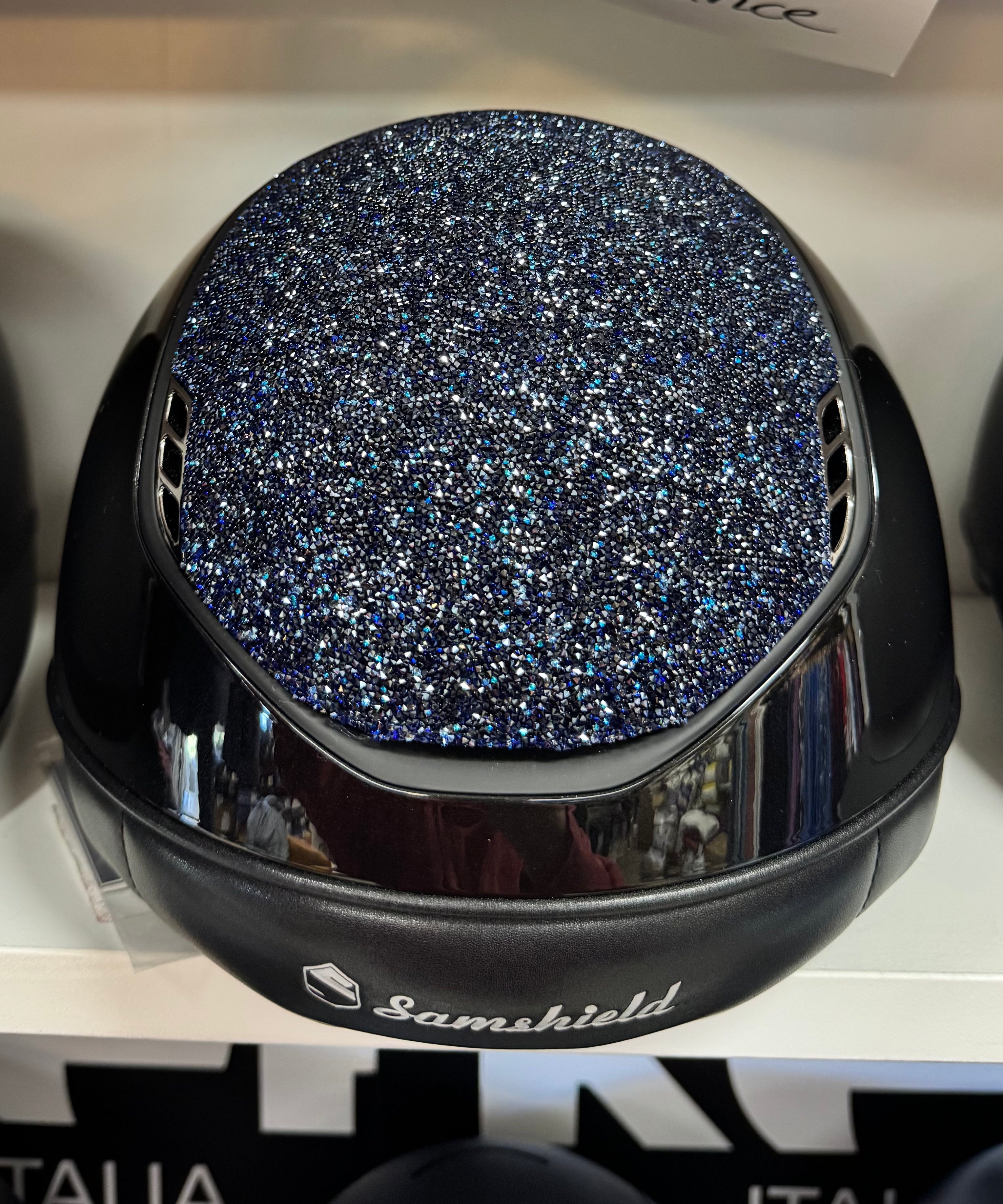 Samshield Custom Miss Shield Glossy Black Ultrafine Rock in Cosmic Nights Helmet L