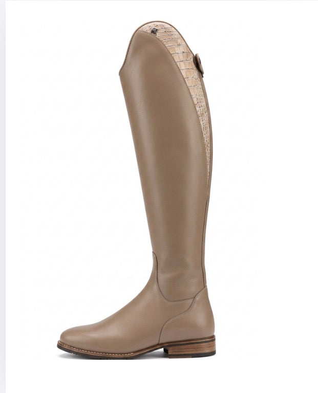DeNiro Bellini Dressage Boot - Wrat Tortora with Crocodile Detail 40 MA M
