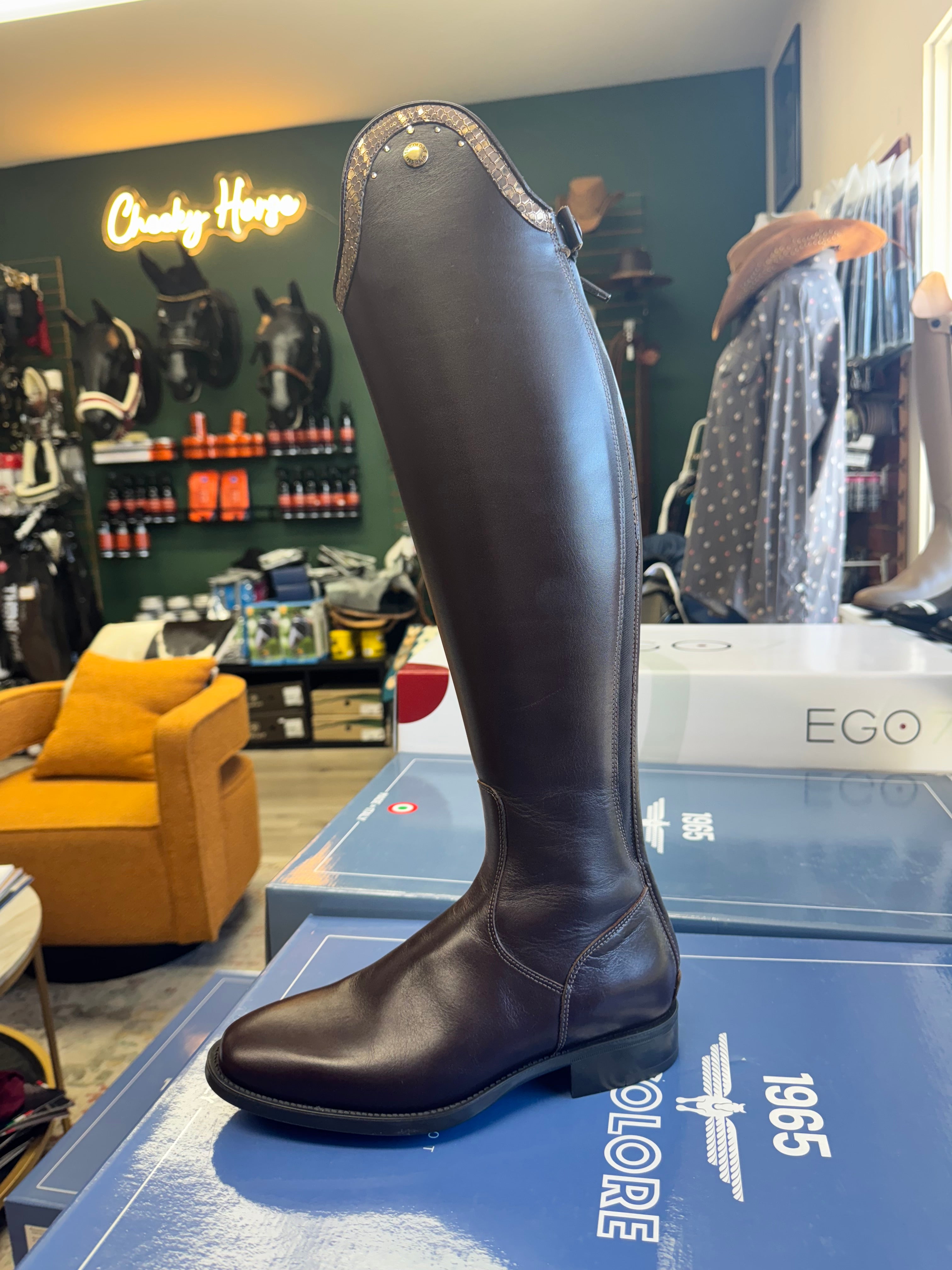 Tricolore 1965 by DeNiro Puro Duo Dressage Boot, Smooth Brown