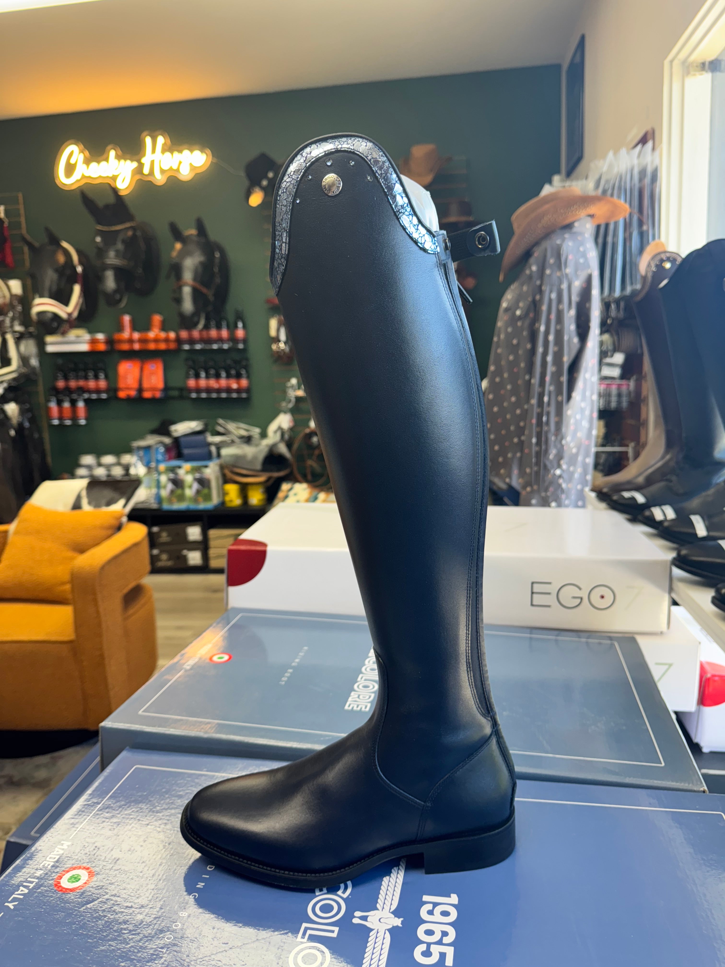 Tricolore 1965 by DeNiro Puro Duo Dressage Boot, Smooth Blue