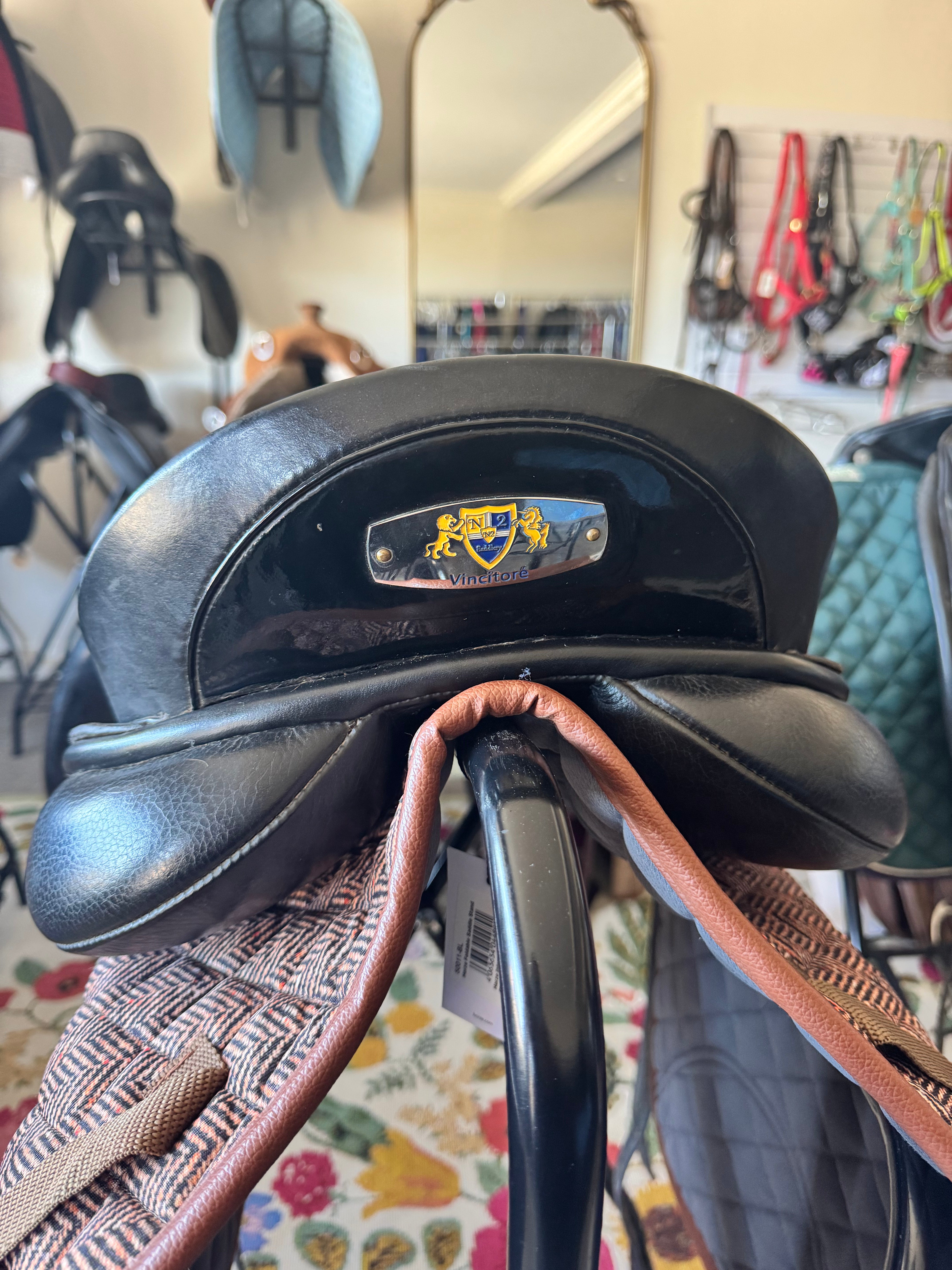 394NJ #5754 N2 Saddlery Vincitore Buffalo Dressage Saddle, 17 1\2