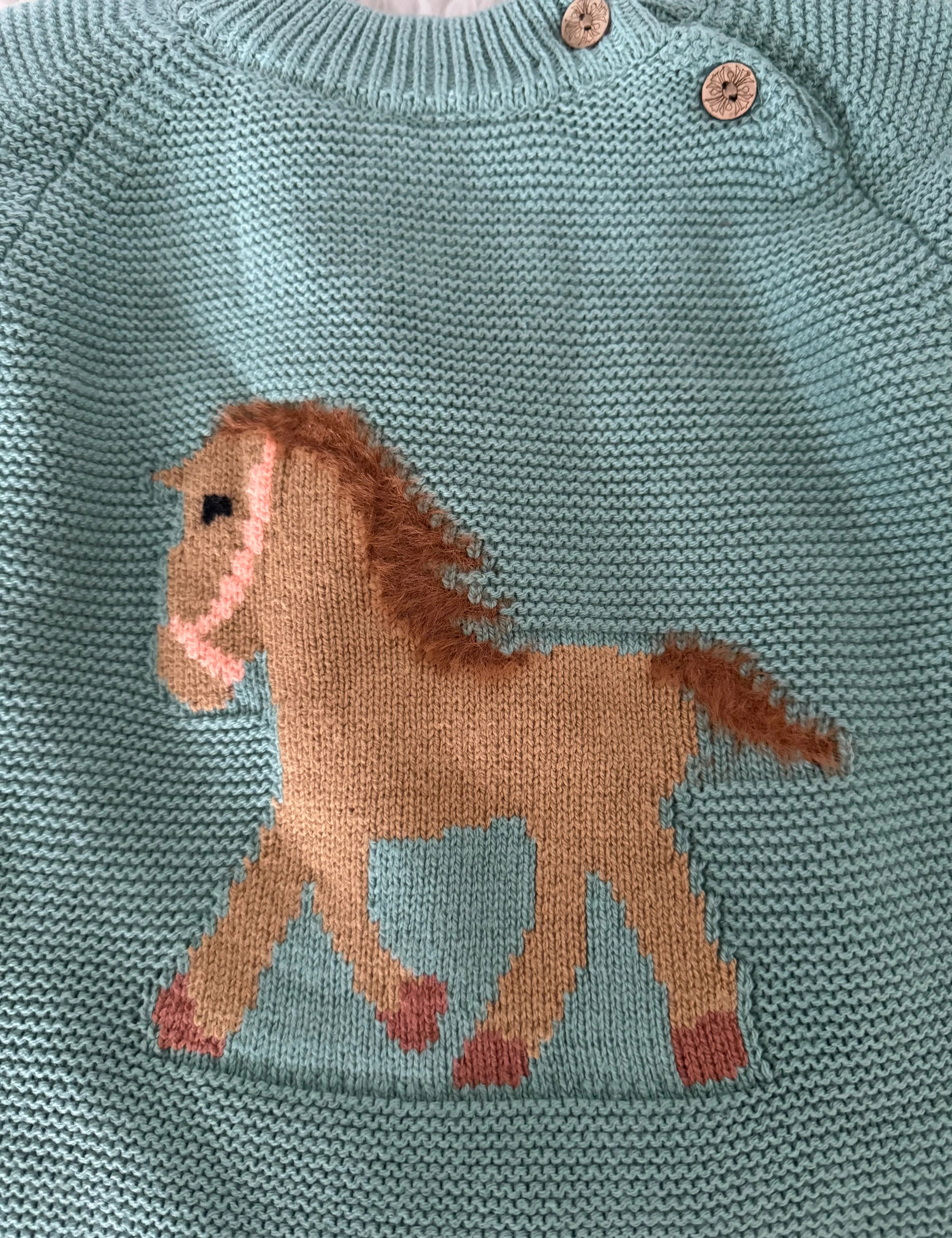 Bridle Up Hope Gwenny Horse Sweater Seafoam