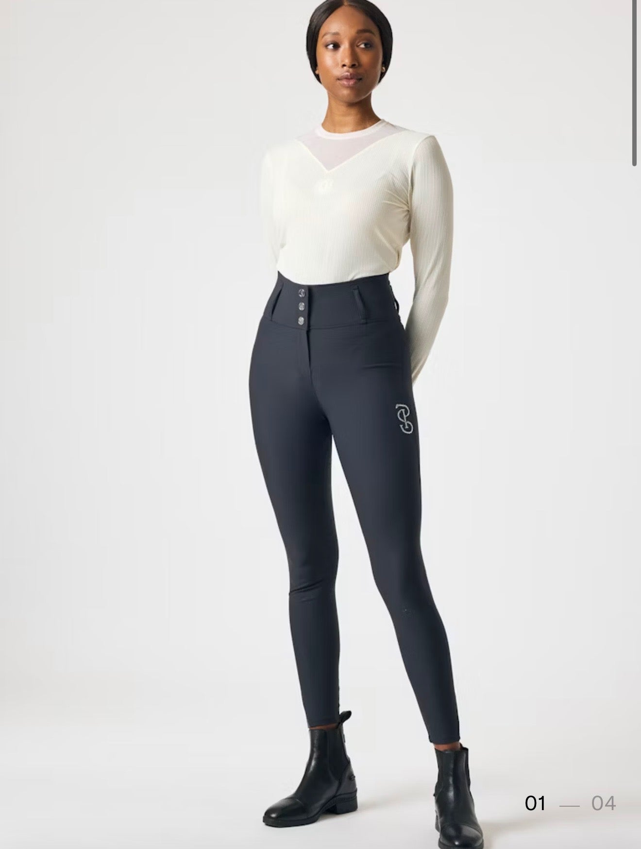 PS of Sweden Charlottle Full Grip Dressage Breeches Navy
