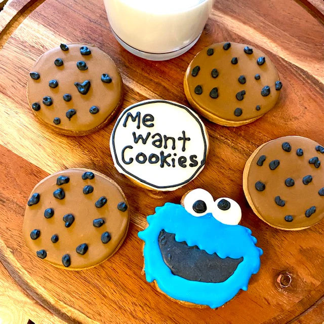 Blissful Cookies Icing Horse Cookies - Cookie Monster