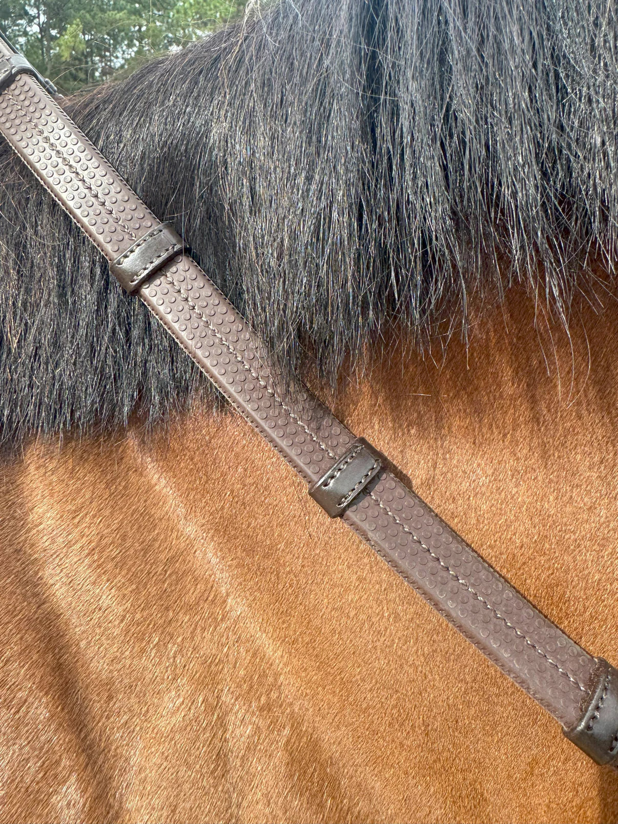 Correct Connect Super Grip Reins | Heavy Rubber Rein | 5" Hand Stops - Brown