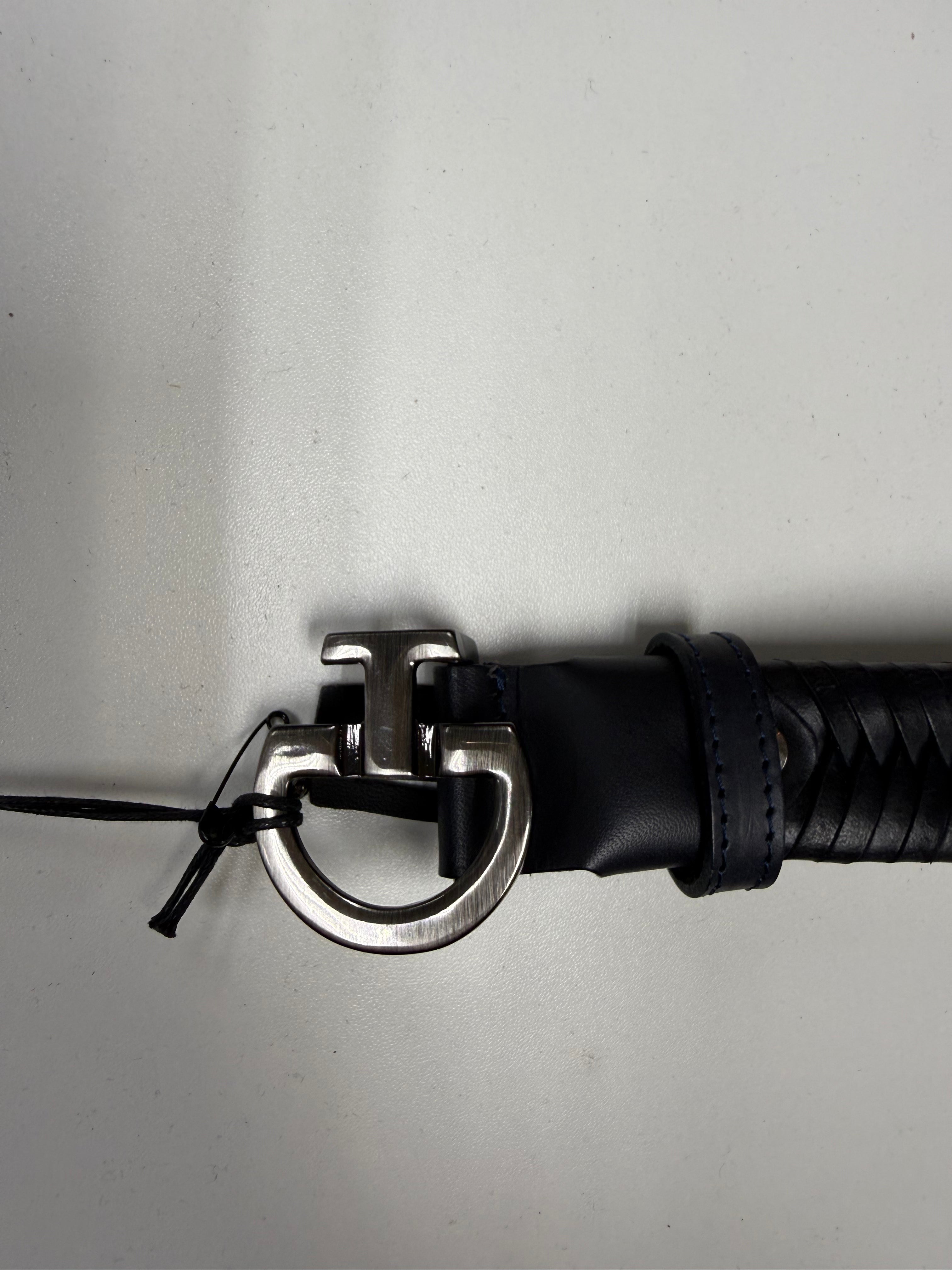 CT Mens Leather Belt Navy/Black M