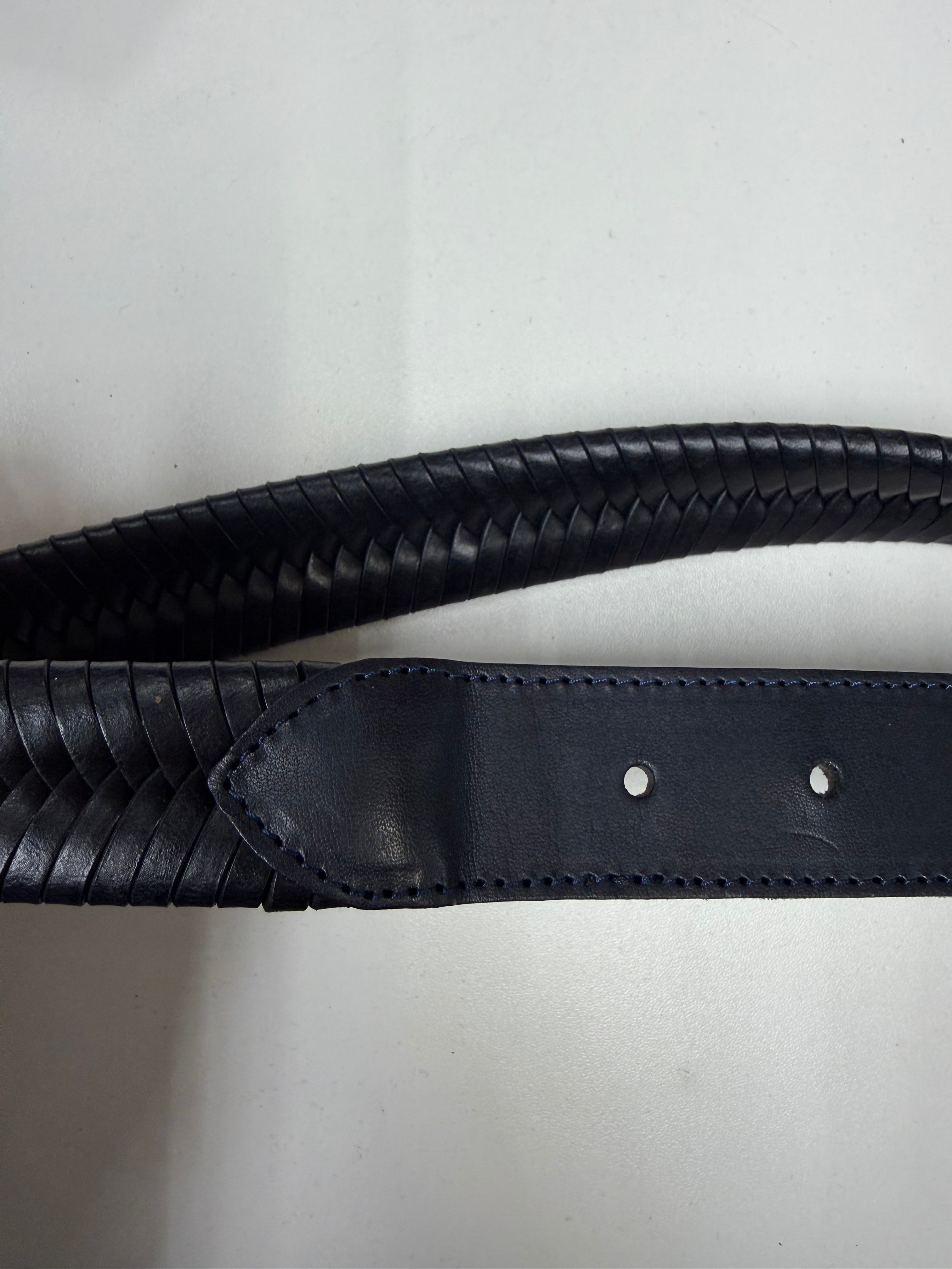 CT Mens Leather Belt Navy/Black M