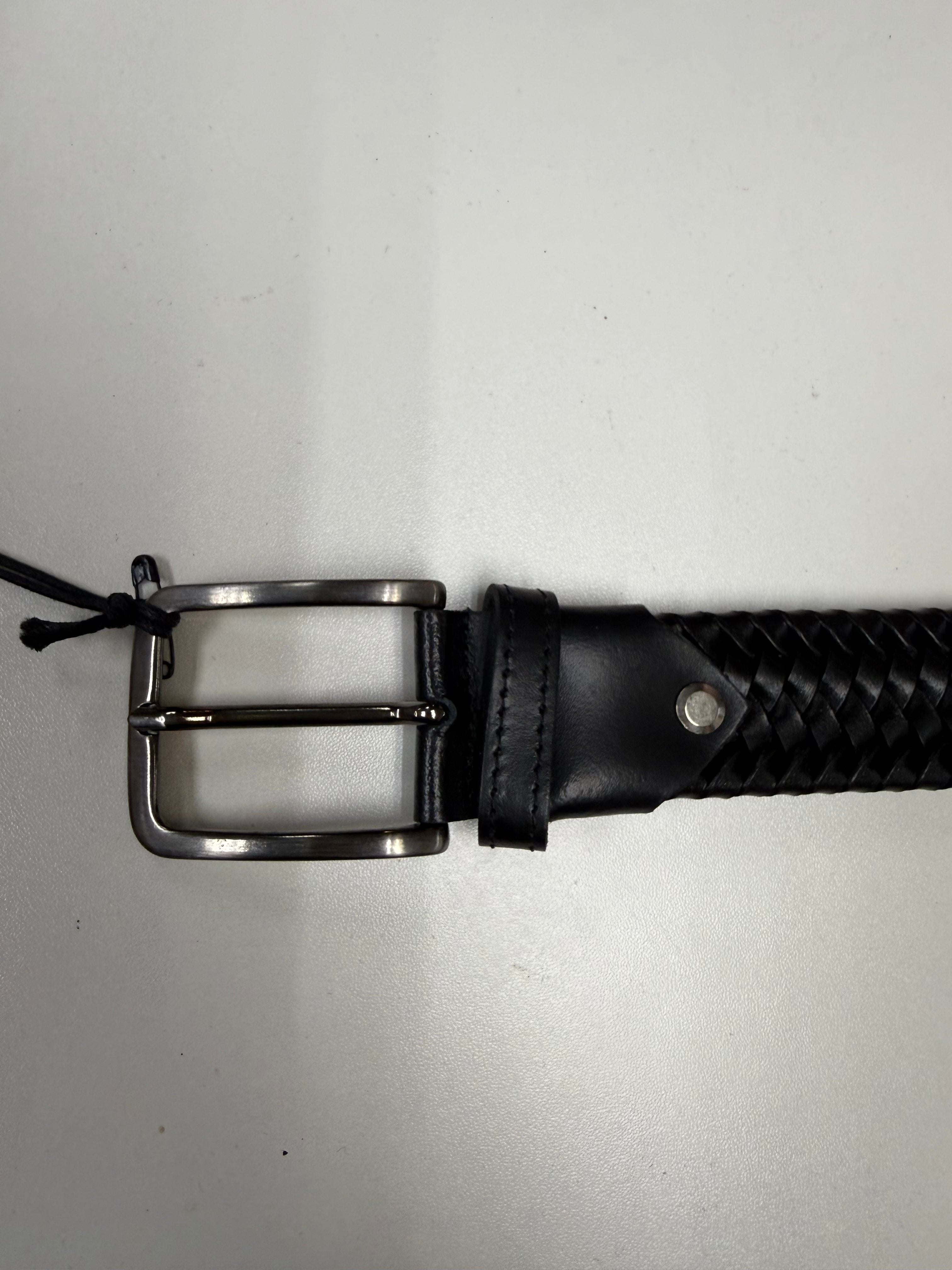 CT Womens Leather Stretch Stripe Belt Black M