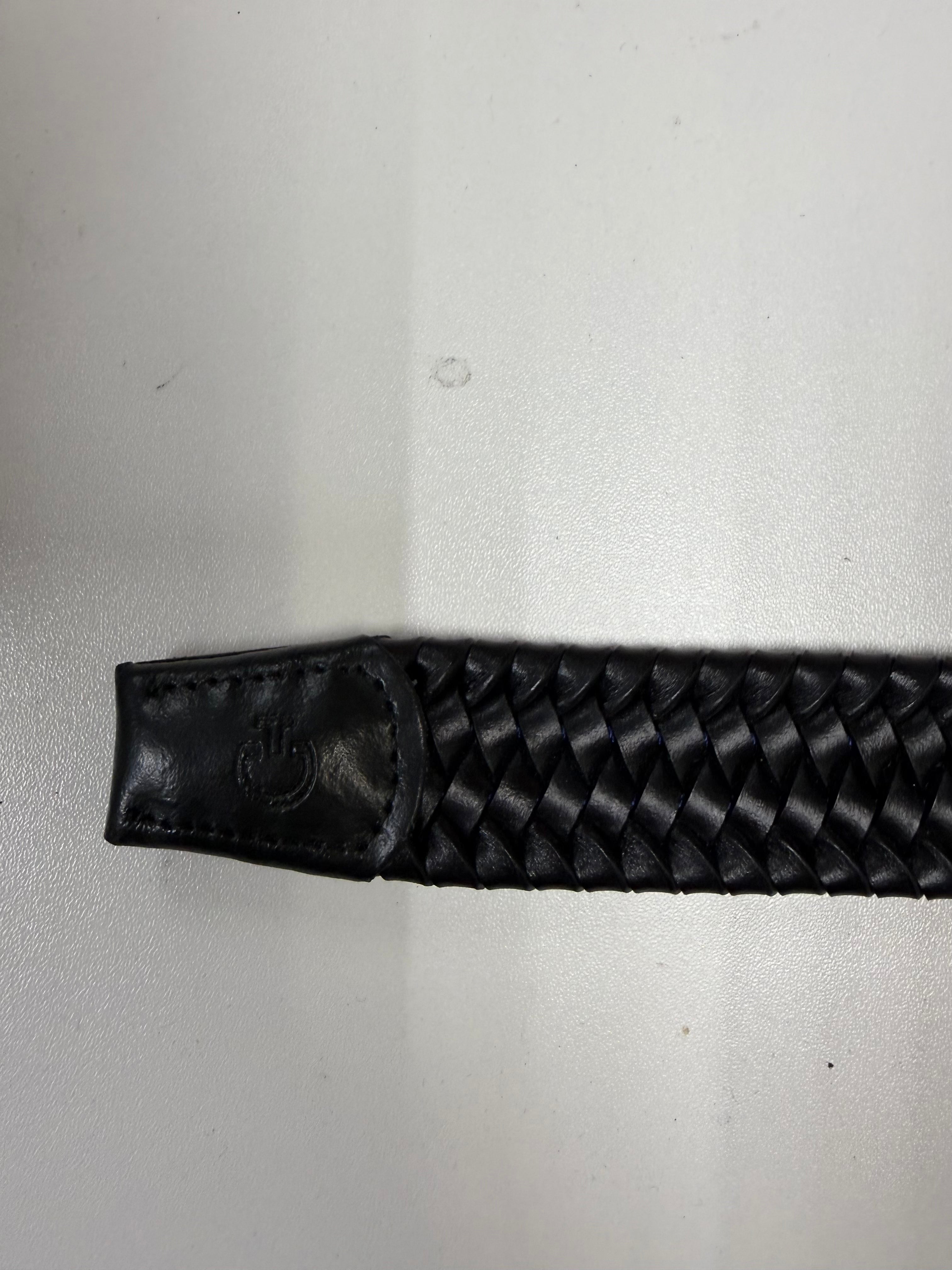 CT Womens Leather Stretch Stripe Belt Black M