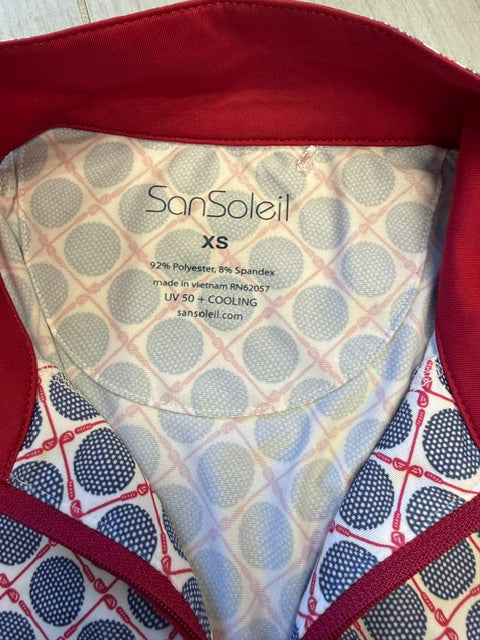 USED SanSoleil SolCool UV 50+ Performance Women's Shirt XS - multi color
