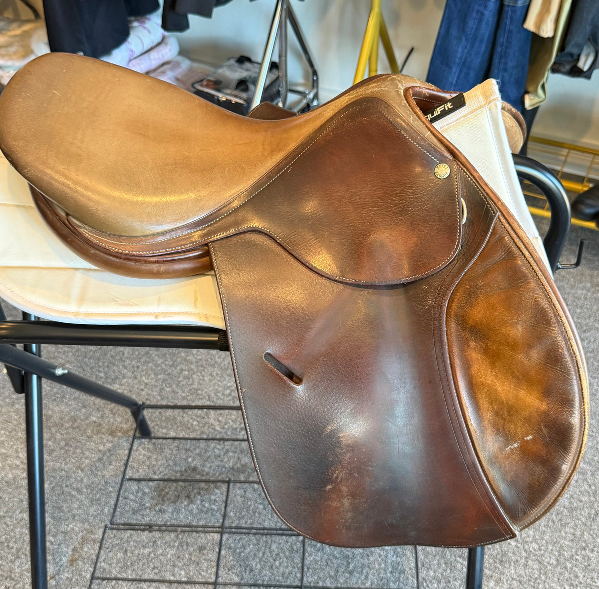 Used Butet Close Contact Jumping Saddle - 16.5", Model P15, Brown Leather