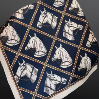 Western Horse in Bridle Silk Scarf