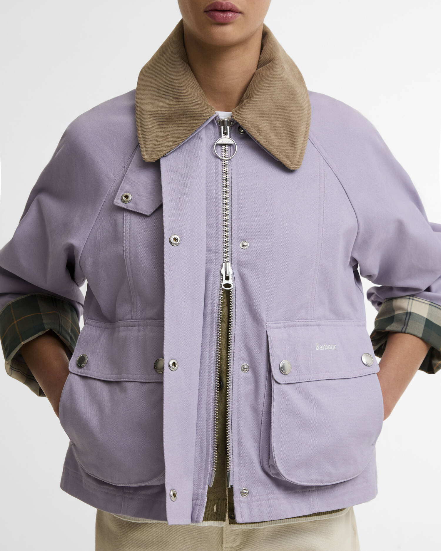 Barbour Cropped Beadnell Casual Jacket - Heather Mist