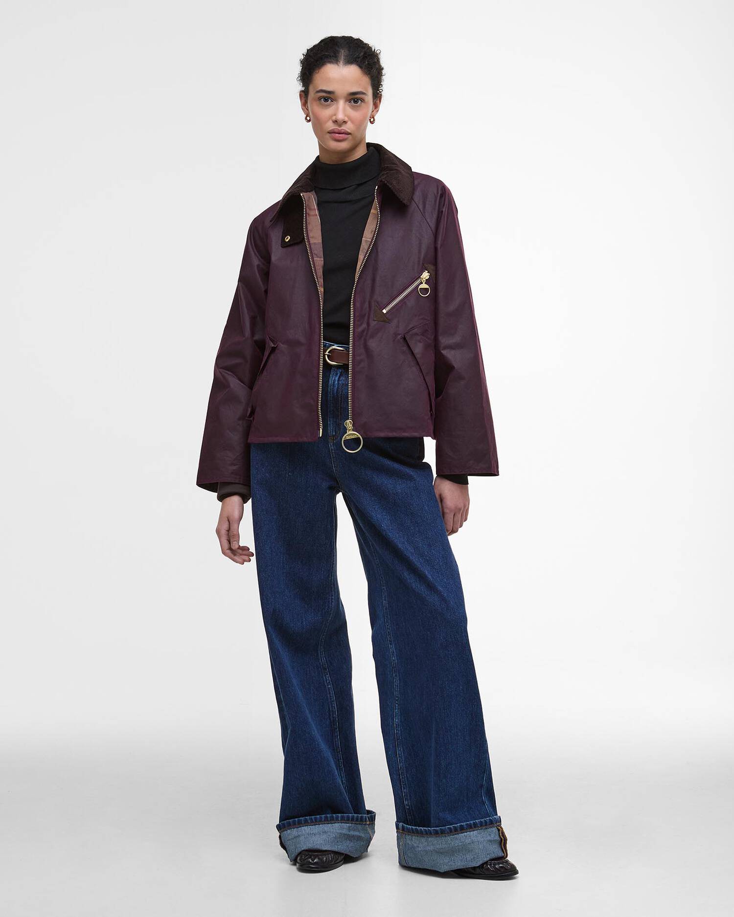 Barbour Arlene Wax Jacket Merlot/Muted Tartan