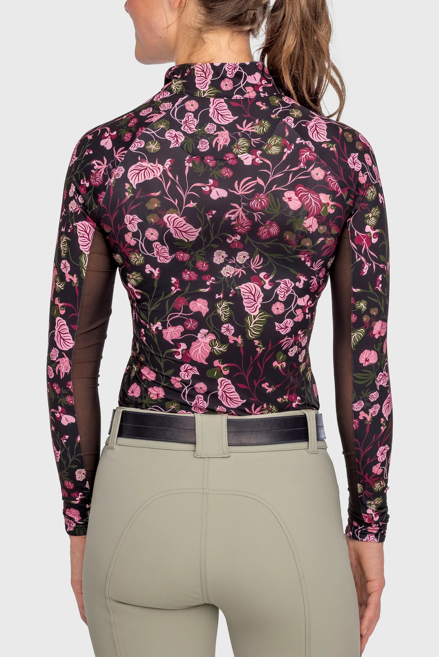 Kastel Black Modern Begonia Raglan Long Sleeve 1\4 Zip Sun Shirt
