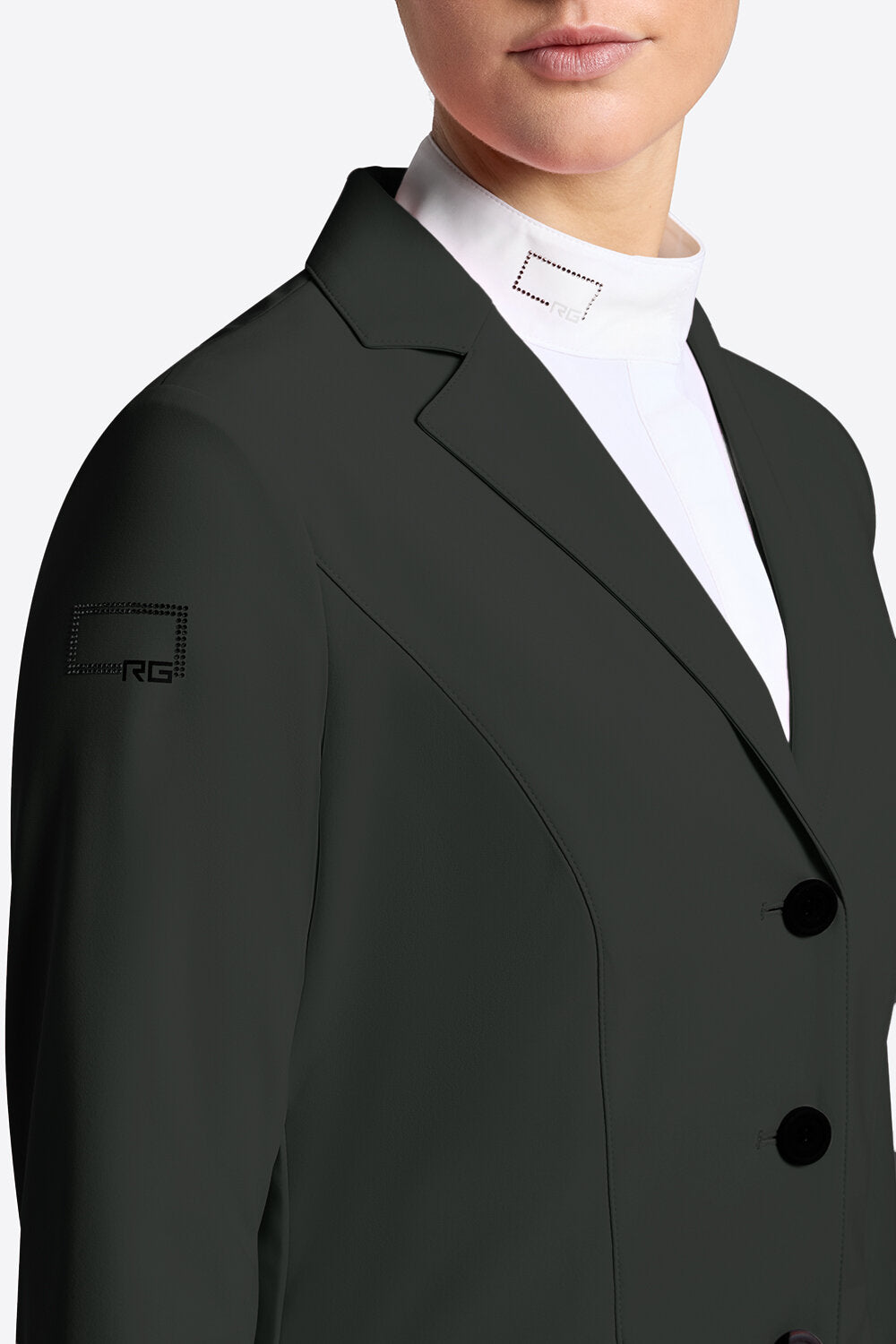 Rider's Gene Competition Logo Strass Button Jacket - Deep Forest
