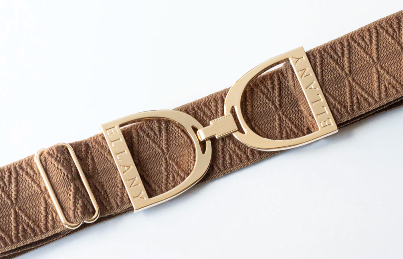 Huston x Ellany CARAMEL DANTE - 1.5" GOLD STIRRUP ELASTIC BELT