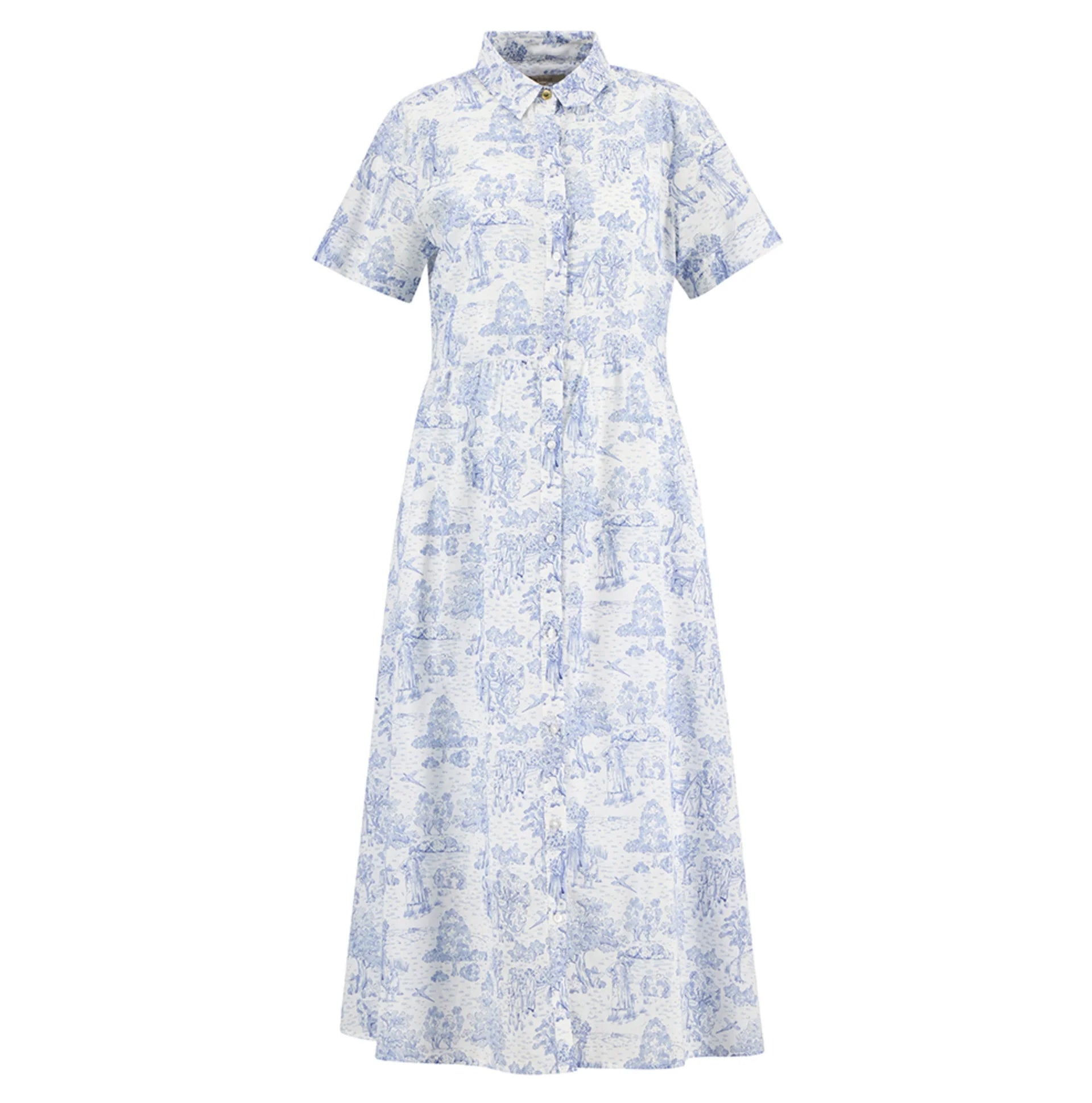 Barbour Westeria Midi Dress - Ink Blue Print