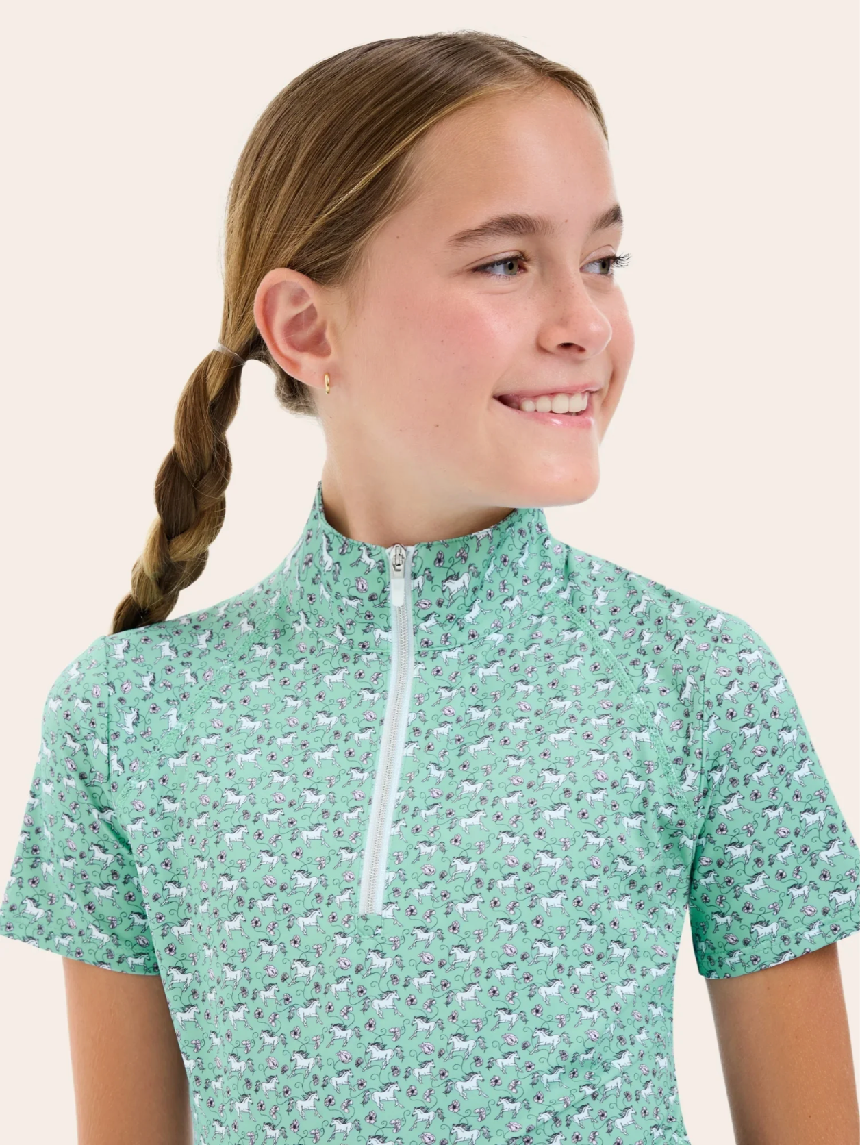 RJ Classics Lucy Jr. Short Sleeve 1/4 Zip Shirt - Flower Power