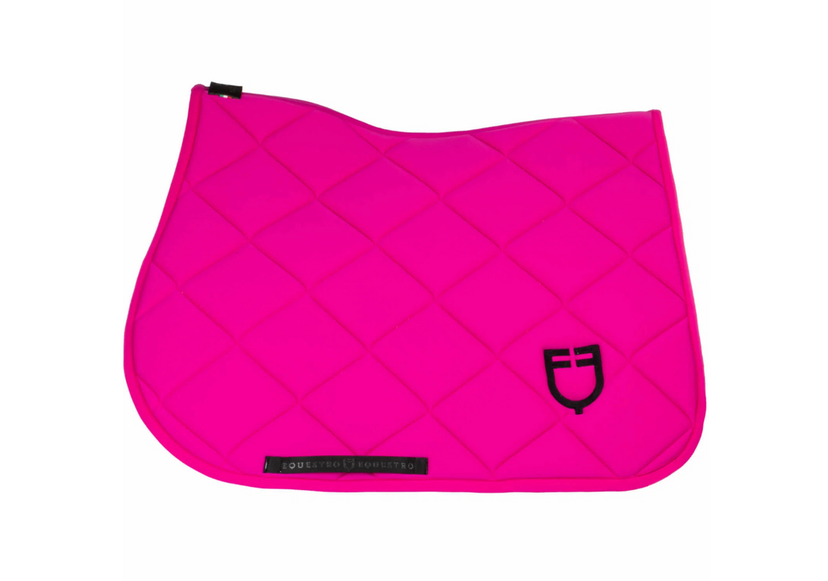 Equestro Solid Jumping Saddle Pad - Fucsia/Black