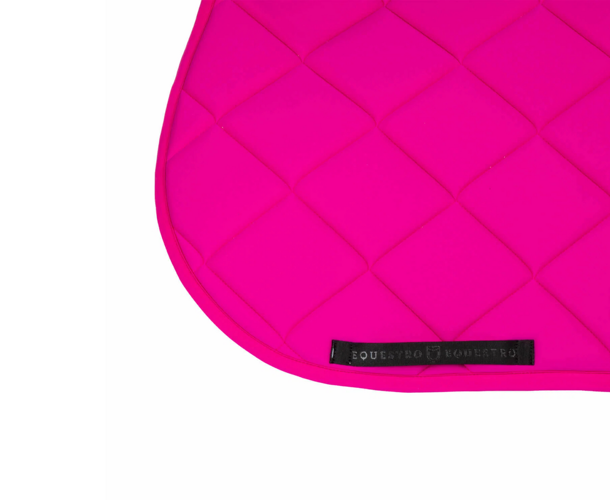 Equestro Solid Jumping Saddle Pad - Fucsia/Black