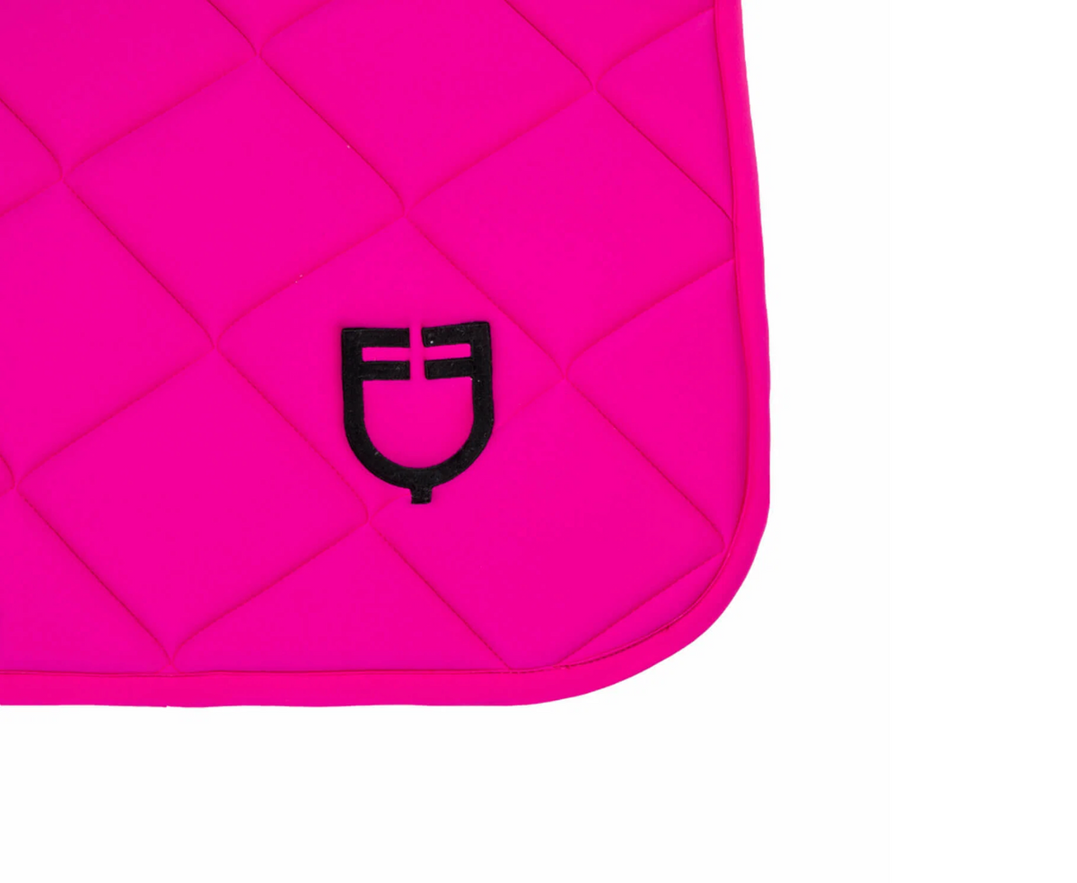 Equestro Solid Jumping Saddle Pad - Fucsia/Black