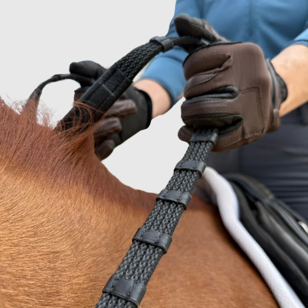 Correct Connect Sure Grip Rubber Rein 1" Hand Stop - Black